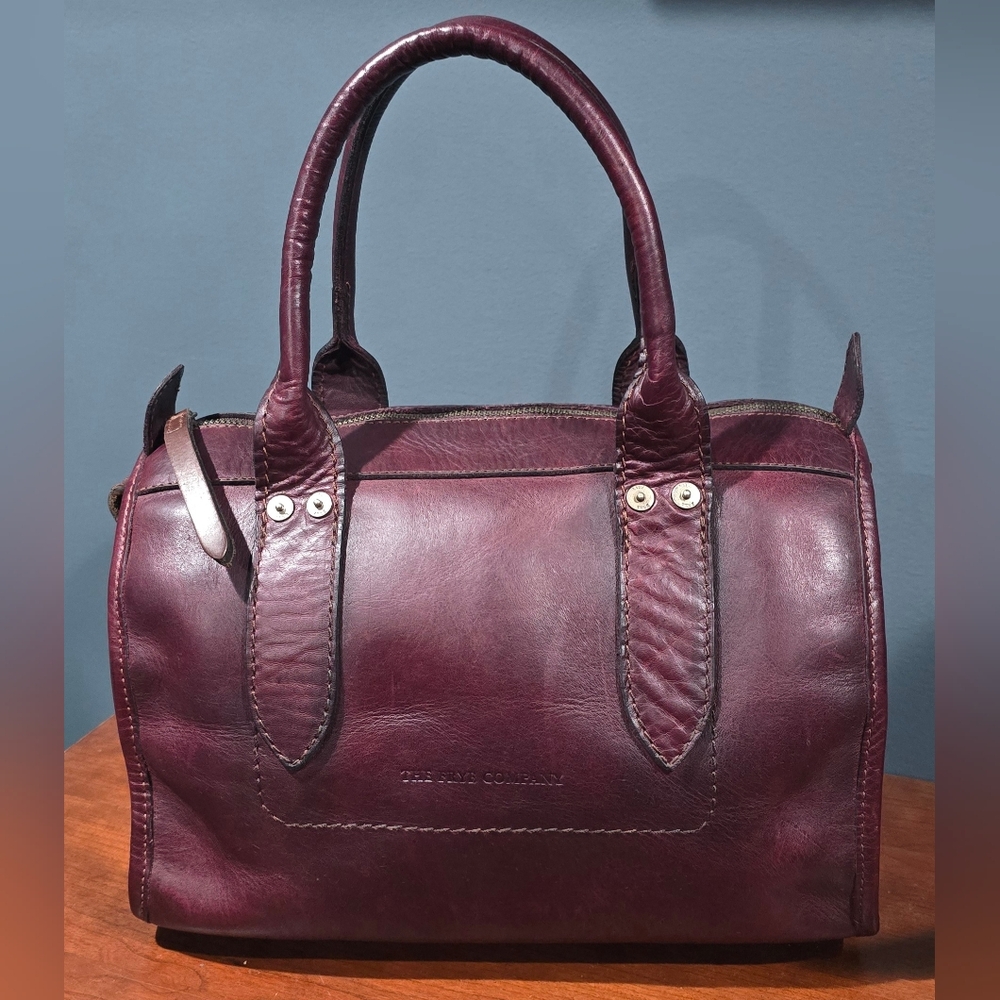 Gently Pre-loved Frye Company burgundy leather Amy Zip Satchel Bag